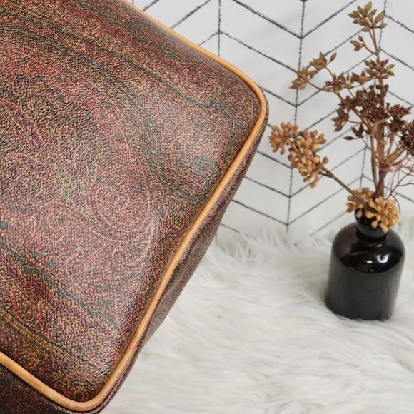 Authentic pre-owned Etro Bordeaux Paisley Boston Bag - Picture 8 of 16